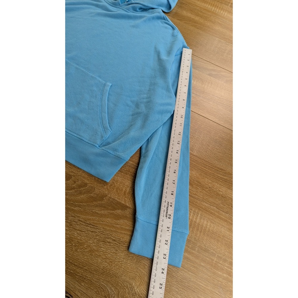 SKIMS Light French Terry Cropped Hoodie Size XL Color Cyan Blue Pullover - Picture 5 of 7